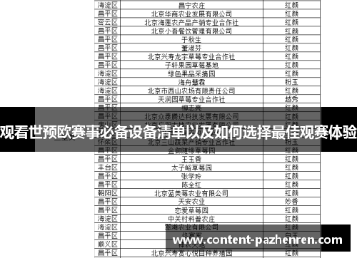 观看世预欧赛事必备设备清单以及如何选择最佳观赛体验 观看世预欧赛事必备设备清单以及如何选择最佳观赛体验
