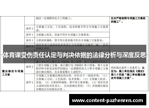 体育课受伤责任认定与判决依据的法律分析与深度反思 体育课受伤责任认定与判决依据的法律分析与深度反思