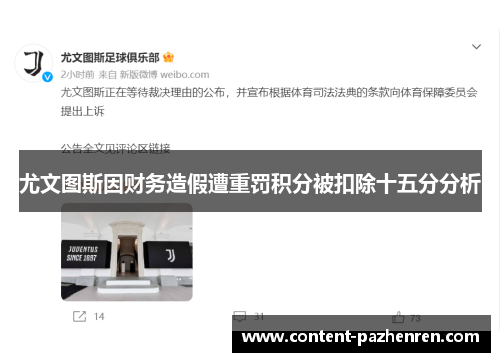 尤文图斯因财务造假遭重罚积分被扣除十五分分析